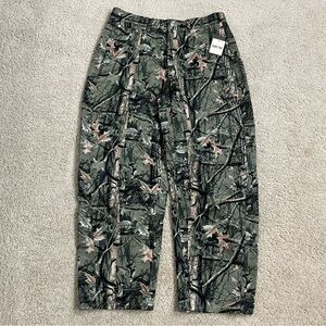 NO COMMENT Camouflage WOODS & LEAVES Print BARREL Denim JEANS Pants L